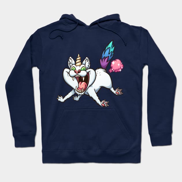 Crazy farting caticorn Hoodie by memoangeles